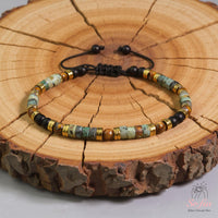 Turquoise Onyx Bracelet | Layering Gemstone Heishi Beaded Bracelets