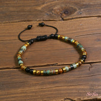 Turquoise Onyx Bracelet | Layering Gemstone Heishi Beaded Bracelets