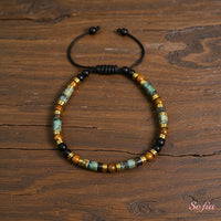 Turquoise Onyx Bracelet | Layering Gemstone Heishi Beaded Bracelets