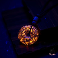 Yooperlite Donut Necklace | UV Reactive Crystal Pendant Jewelry