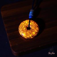 Yooperlite Donut Necklace | UV Reactive Crystal Pendant Jewelry
