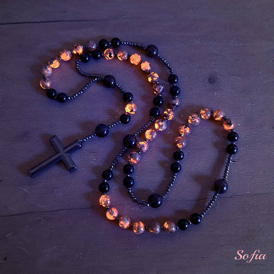 Hematite Mala Necklace | UV Reactive Color-Changing Jewelry â€?Gift for Her & Gift for Him - photo 1