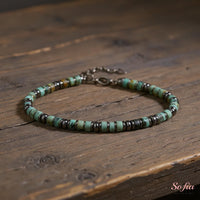 African Turquoise Bracelet | Layering Gemstone Heishi Beaded Bracelets