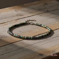 African Turquoise Bracelet | Layering Gemstone Heishi Beaded Bracelets