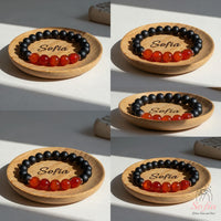Black Onyx & Red Agate Bracelet | Crystal Boho Jewelry