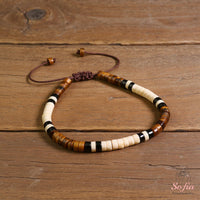 Howlite & Tigers Eye Bracelet | Layering Gemstone Heishi Beaded Bracelets