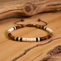 Howlite & Tigers Eye Bracelet | Layering Gemstone Heishi Beaded Bracelets