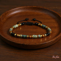 Turquoise Onyx Bracelet | Layering Gemstone Heishi Beaded Bracelets