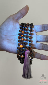 UV-Reactive Yooperlite Tassel Necklace | 108 Mala Beads Jewelry