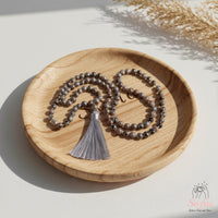 UV-Reactive Yooperlite Tassel Necklace | 108 Mala Beads Jewelry