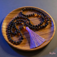 UV-Reactive Yooperlite Tassel Necklace | 108 Mala Beads Jewelry