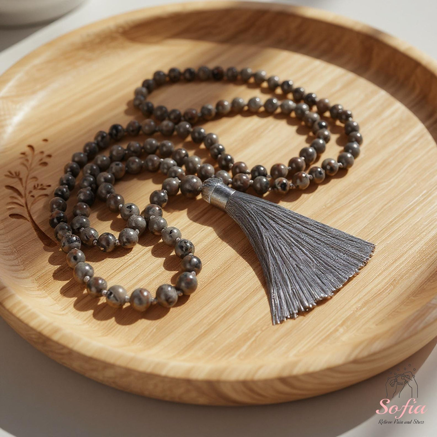UV-Reactive Yooperlite Tassel Necklace | 108 Mala Beads Jewelry
