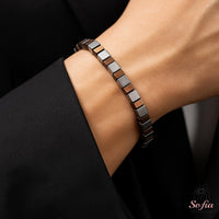 Hematite Bracelet Cube Beads | Layering Gemstone Jewelry