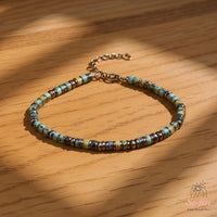 African Turquoise Bracelet | Layering Gemstone Heishi Beaded Bracelets