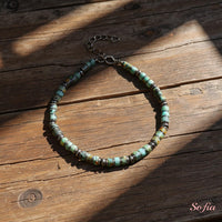 African Turquoise Bracelet | Layering Gemstone Heishi Beaded Bracelets
