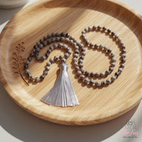 UV-Reactive Yooperlite Tassel Necklace | 108 Mala Beads Jewelry
