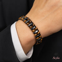 Hematite Tigers Eye Bracelet | Layering Gemstone Protection Jewelry
