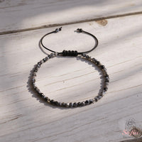 Snowfllake Obsidian Bracelet | Delicate Layering Gemstone Jewelry