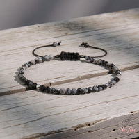 Snowfllake Obsidian Bracelet | Delicate Layering Gemstone Jewelry