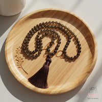 Smoky Quartz Tassel Necklace | 108 Mala Beads Jewelry