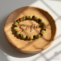 Jade & Tigers Eye Bracelet | Beaded Crystal Jewelry