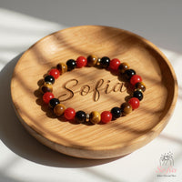 Protection Bracelet | Carnelian & Obsidian & Tigers Eye Bracelet