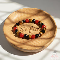 Protection Bracelet | Carnelian & Obsidian & Tigers Eye Bracelet