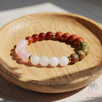 Love Bracelet | Moonstone Rose Quartz Red Jasper Carnelian Unakite