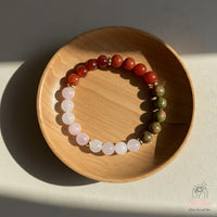 Love Bracelet | Moonstone Rose Quartz Red Jasper Carnelian Unakite