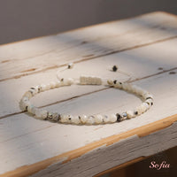 Black Moonstone Bracelet | Delicate Layering Gemstone Jewelry