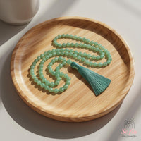 Green Aventurine Tassel Necklace | 108 Mala Beads Jewelry