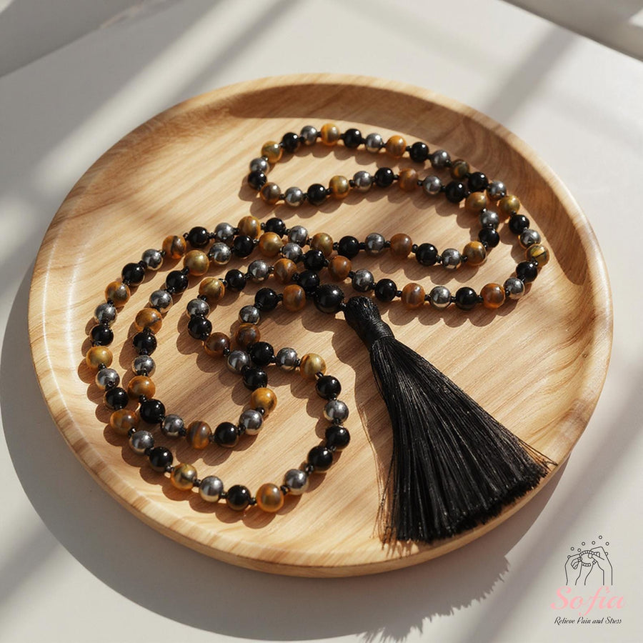 Hematite Mala Necklace | Triple Protection Jewelry - photo 1