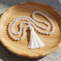 Selenite Tassel Necklace | 108 Mala Beads Jewelry