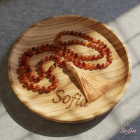 Red Agate Tassel Necklace | 108 Mala Beads Jewelry
