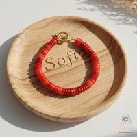 Carnelian Bracelet Gold Toggle Clasp | Layering Gemstone Beaded Jewelry