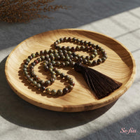 Dragon Bloodstone Tassel Necklace | 108 Mala Beads Jewelry
