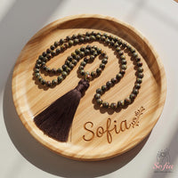 Dragon Bloodstone Tassel Necklace | 108 Mala Beads Jewelry
