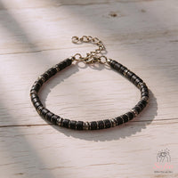 Obsidian Bracelet | Layering Gemstone Heishi Beaded Bracelets