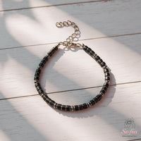 Obsidian Bracelet | Layering Gemstone Heishi Beaded Bracelets
