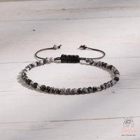 Snowfllake Obsidian Bracelet | Delicate Layering Gemstone Jewelry