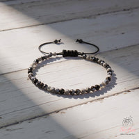 Snowfllake Obsidian Bracelet | Delicate Layering Gemstone Jewelry