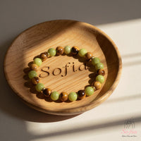 Jade & Tigers Eye Bracelet | Beaded Crystal Jewelry