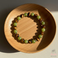 Jade & Tigers Eye Bracelet | Beaded Crystal Jewelry