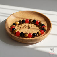 Protection Bracelet | Carnelian & Obsidian & Tigers Eye Bracelet