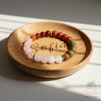 Love Bracelet | Moonstone Rose Quartz Red Jasper Carnelian Unakite