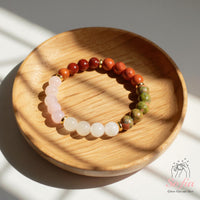 Love Bracelet | Moonstone Rose Quartz Red Jasper Carnelian Unakite