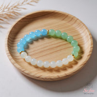 Freundschaftsarmband | Perlenarmband mit Achat, Aquamarin und Aventurin