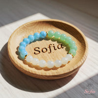 Freundschaftsarmband | Perlenarmband mit Achat, Aquamarin und Aventurin