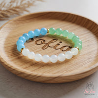 Freundschaftsarmband | Perlenarmband mit Achat, Aquamarin und Aventurin