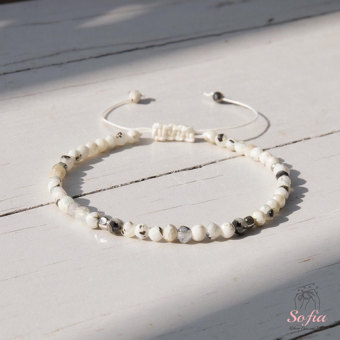 Black Moonstone Bracelet | Delicate Layering Gemstone Jewelry